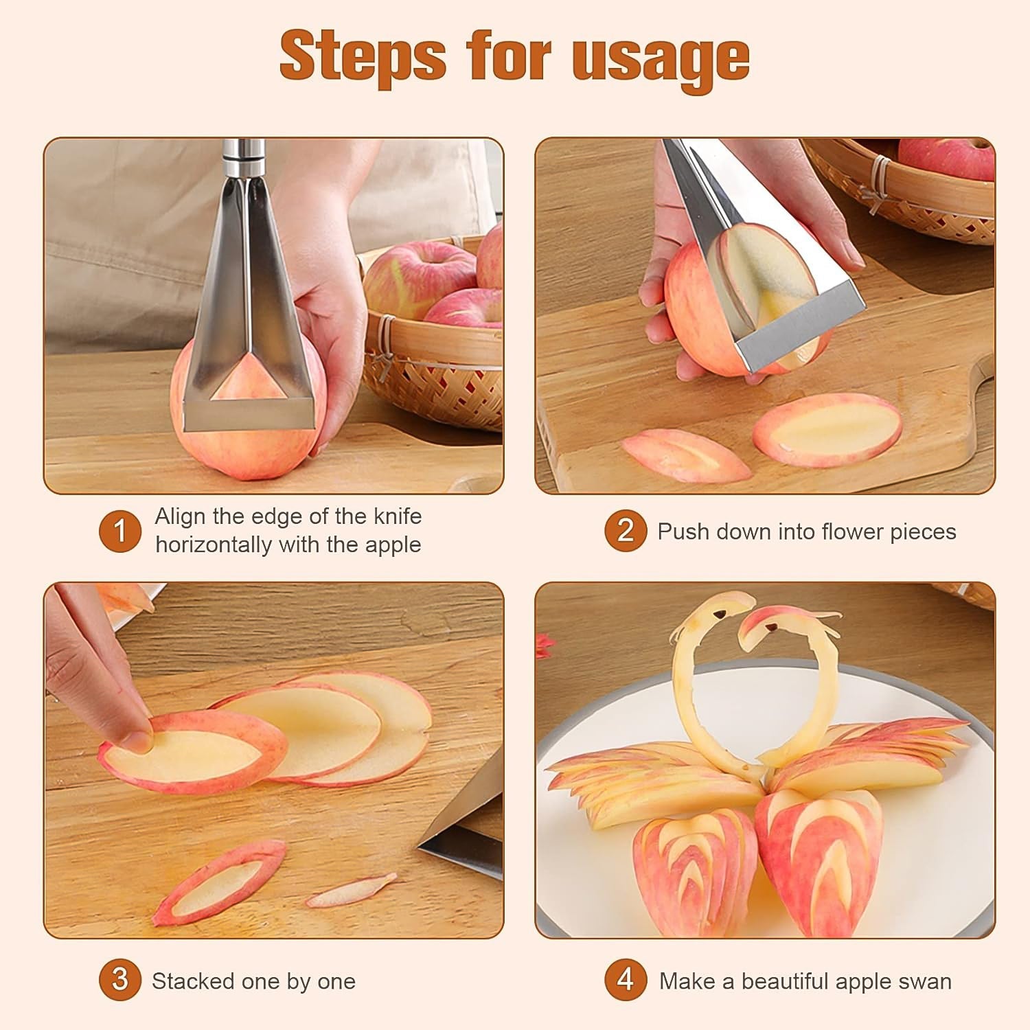 Stainless Steel Fruit Peeler & V Channel Carving Tool Stainless Steel Fruit Peeler & V Channel Carving Tool